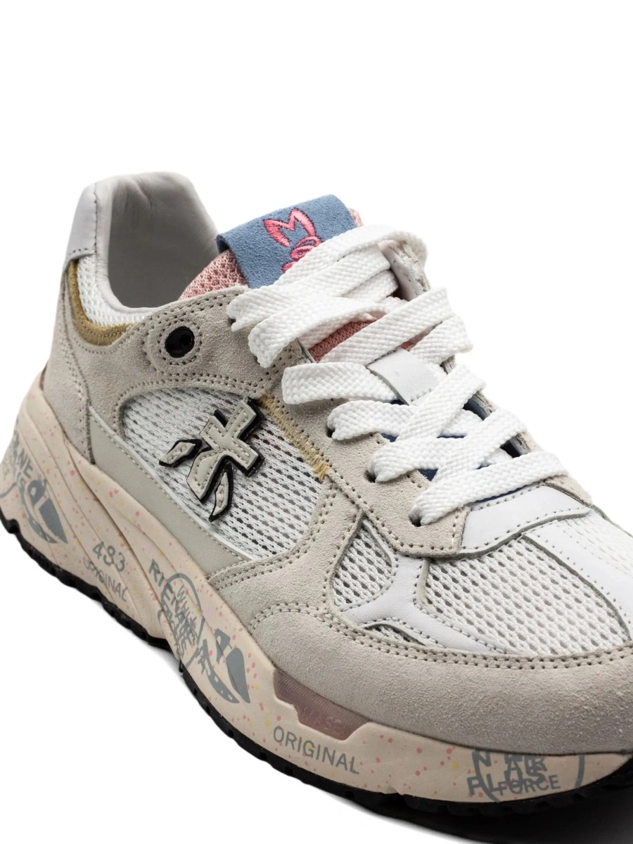 Sneakers Premiata albi din poliuretan si poliamida - Img 4