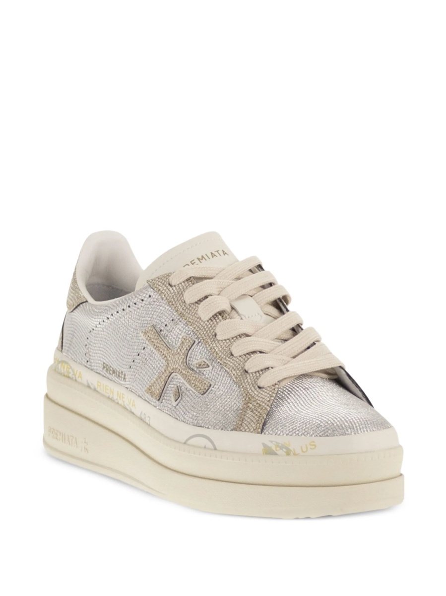 Sneakers Premiata argintii din nylon si poliuretan - Img 2