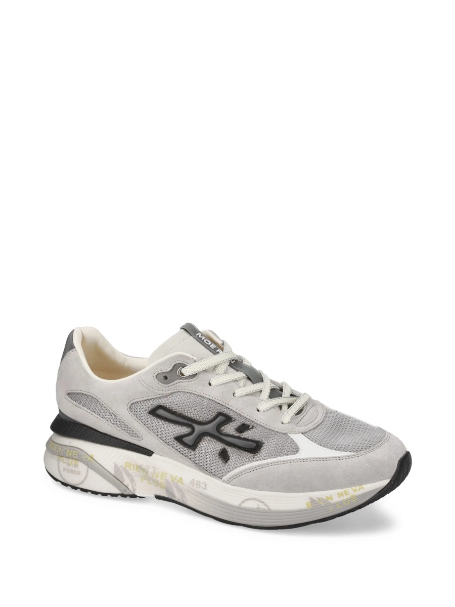 Sneakers Premiata gri din piele si poliamida - Img 2