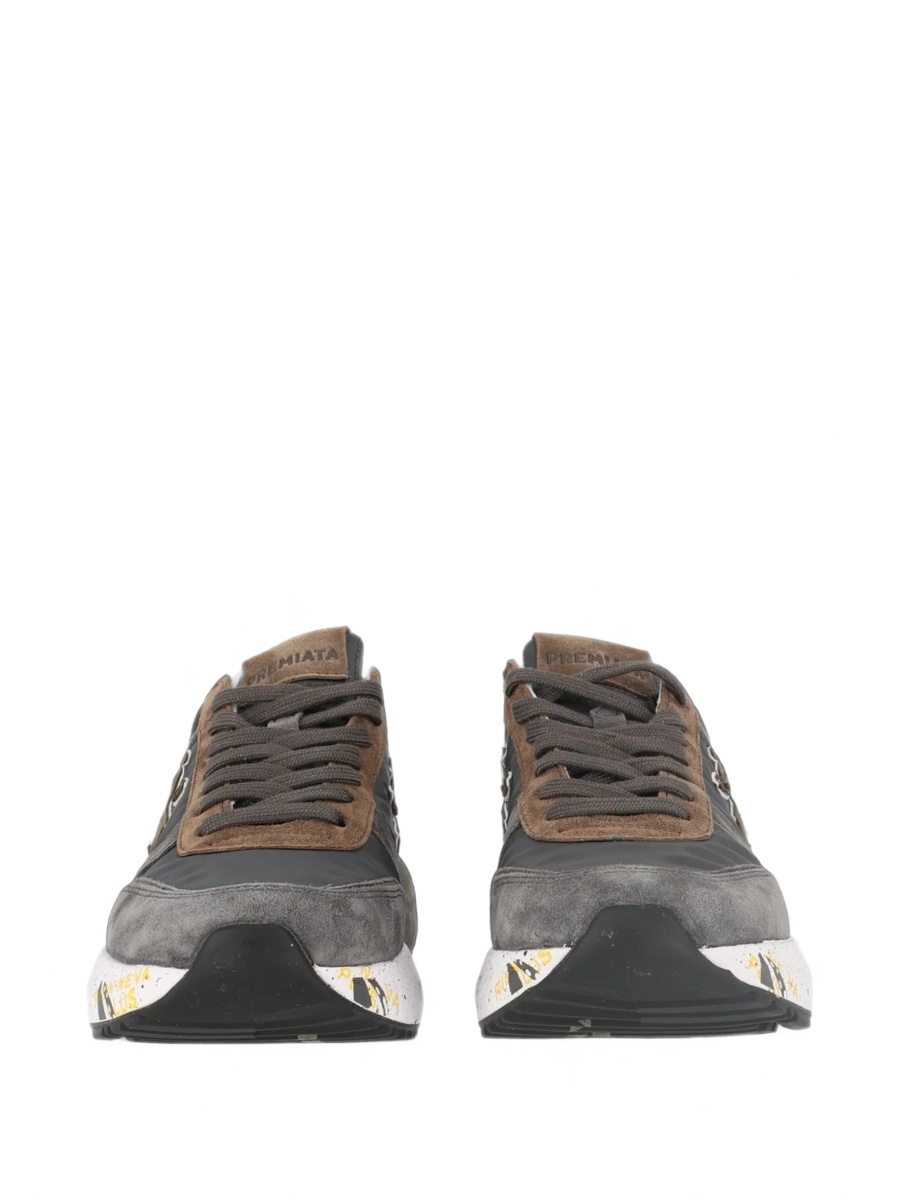 Sneakers Premiata gri din poliuretan si piele - Img 3