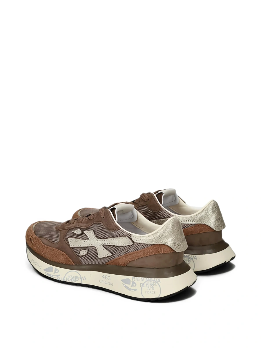Sneakers Premiata maro din poliuretan si par de vitel - Img 3