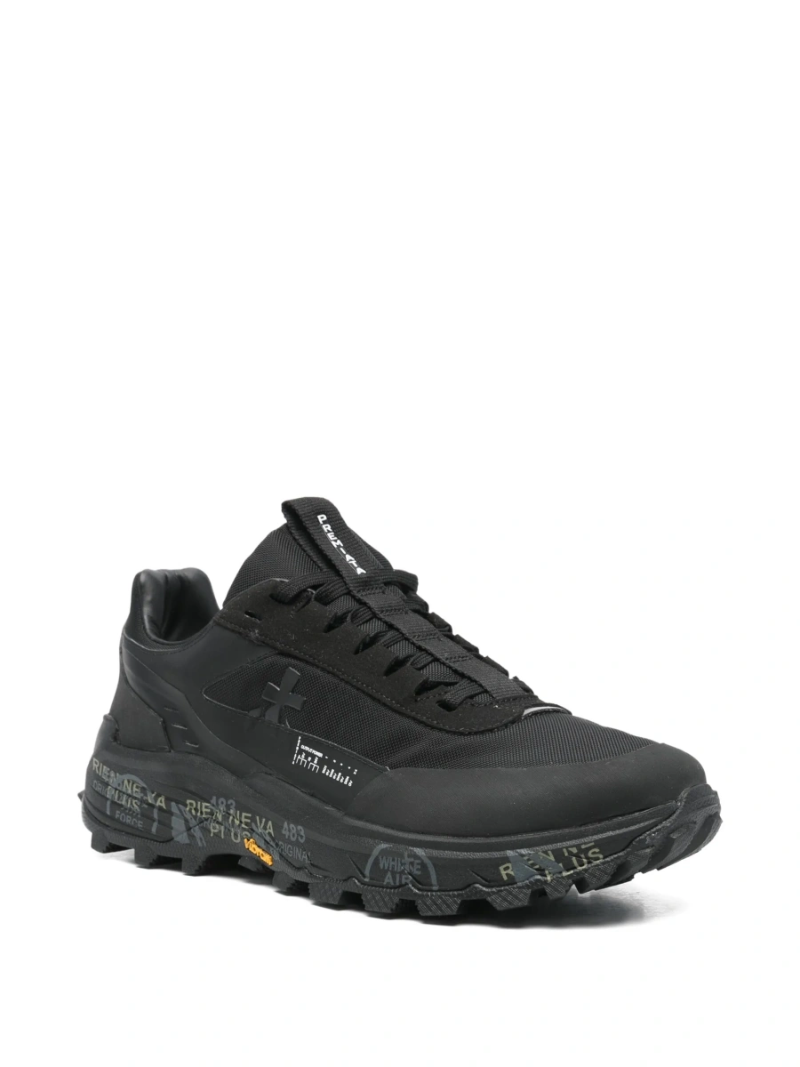 Sneakers Premiata negri din piele si nylon - Img 2