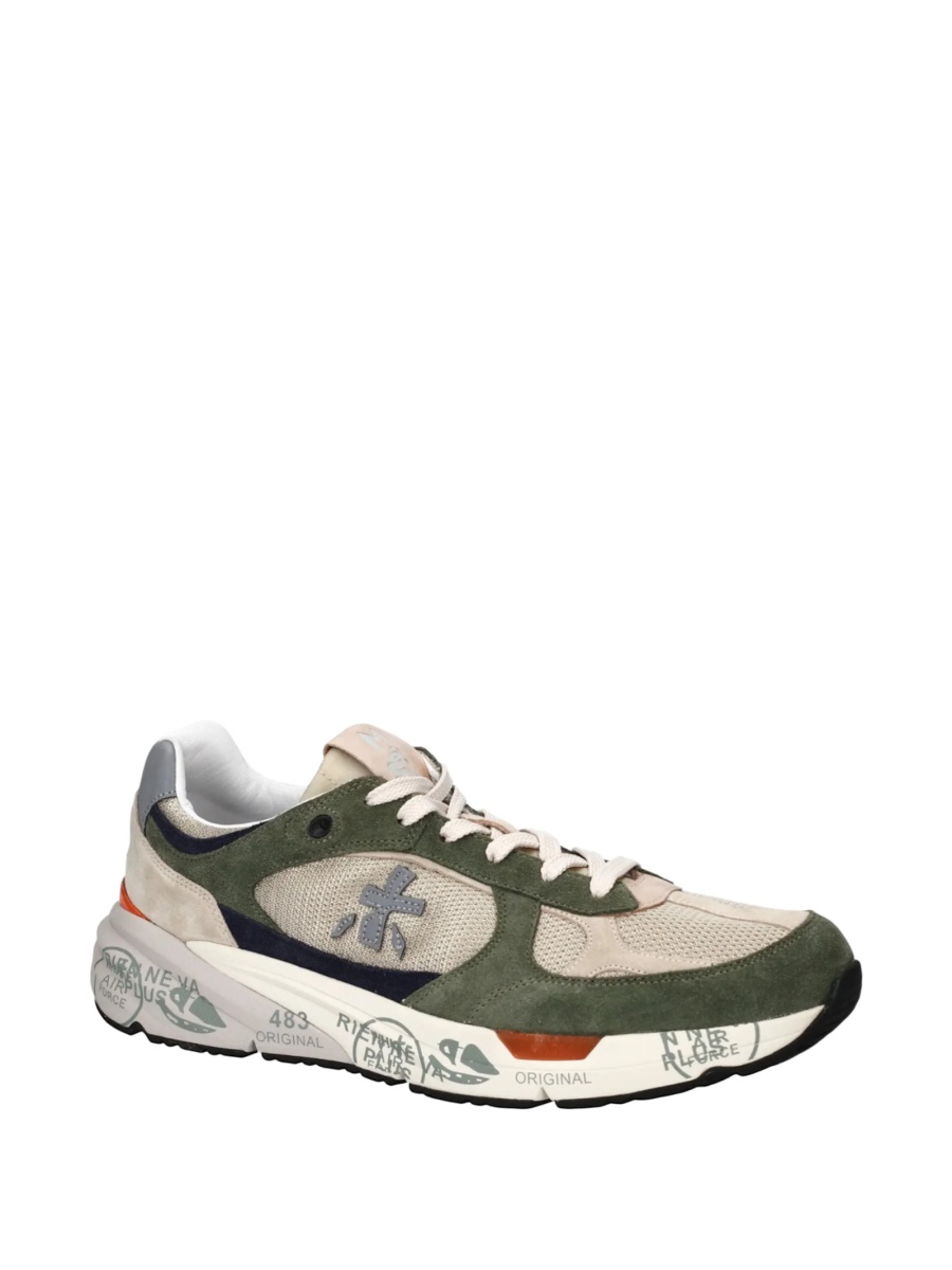 Sneakers Premiata neutri din piele intoarsa si plasa - Img 5
