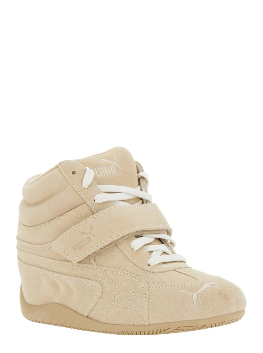 Sneakers PUMA bej din piele si material textil - Img 2