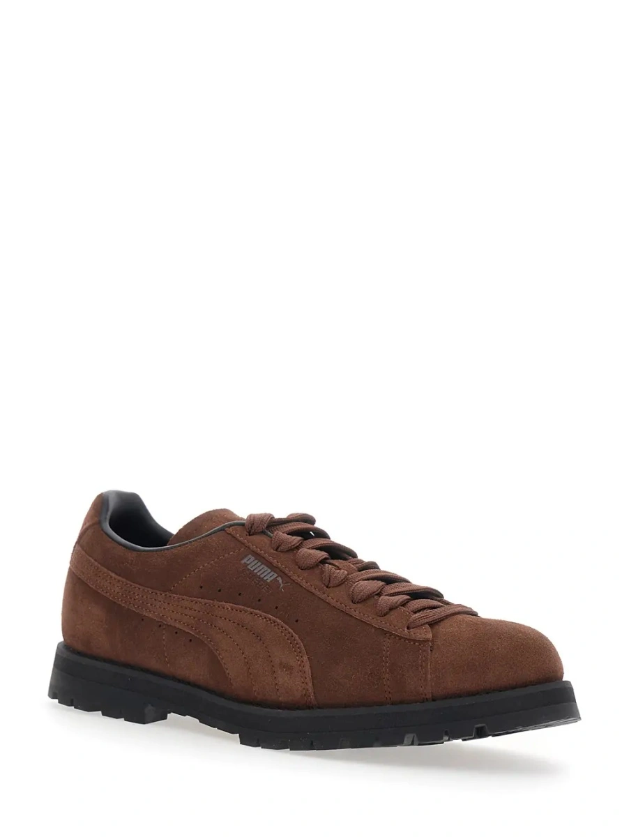 Sneakers PUMA maro din piele intoarsa - Img 2