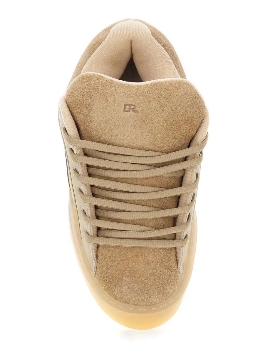 Sneakers 'Quad Vamp' Beige Sneakers with logo lettering in suede for men - Img 4