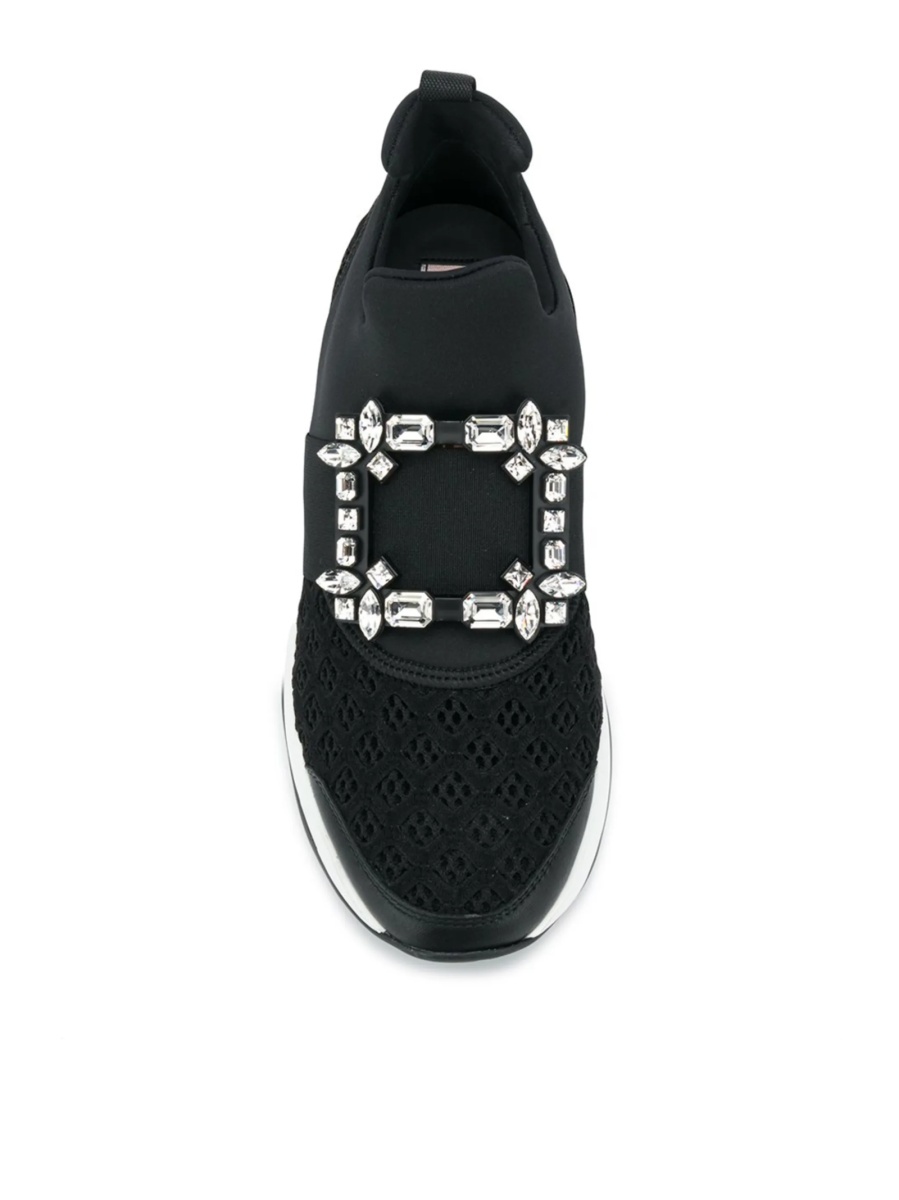 Sneakers Roger Vivier negri din piele si polyester - Img 4