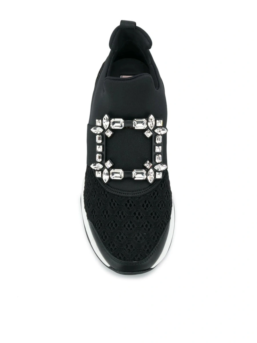 Sneakers Roger Vivier negri din piele si polyester - Img 4