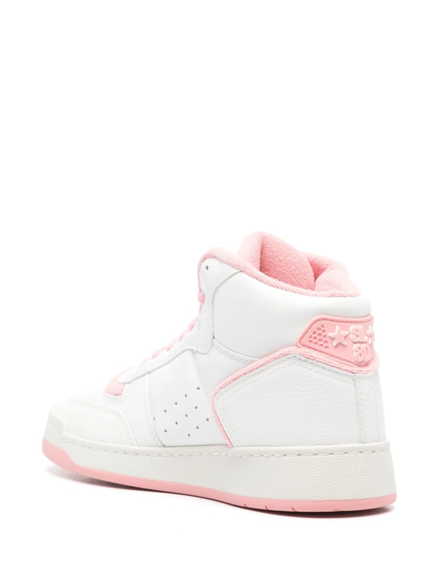 Sneakers Saint Laurent albi din material textil si piele - Img 3