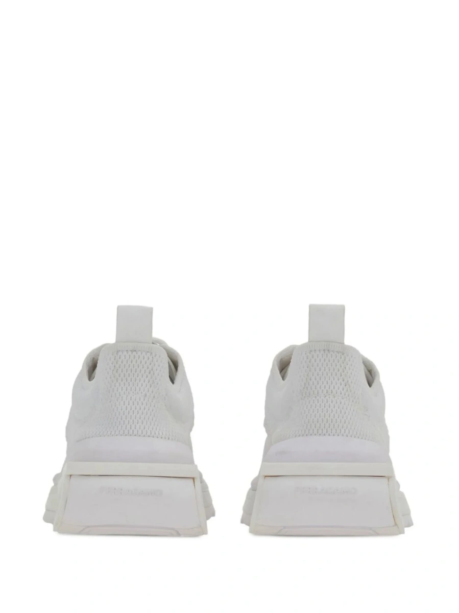 Sneakers Salvatore Ferragamo gancini albi din material textil si piele - Img 3