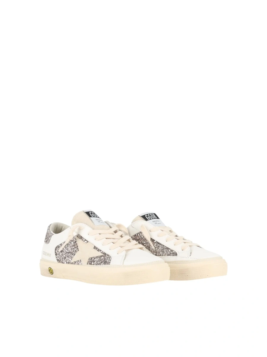 Sneakers SNEAKERS MAY LEATHER AND GLITTER UPPER SUEDE STAR GLITTER HEEL OPTIC WHITE/CINDER/SEED PEARL - Img 2