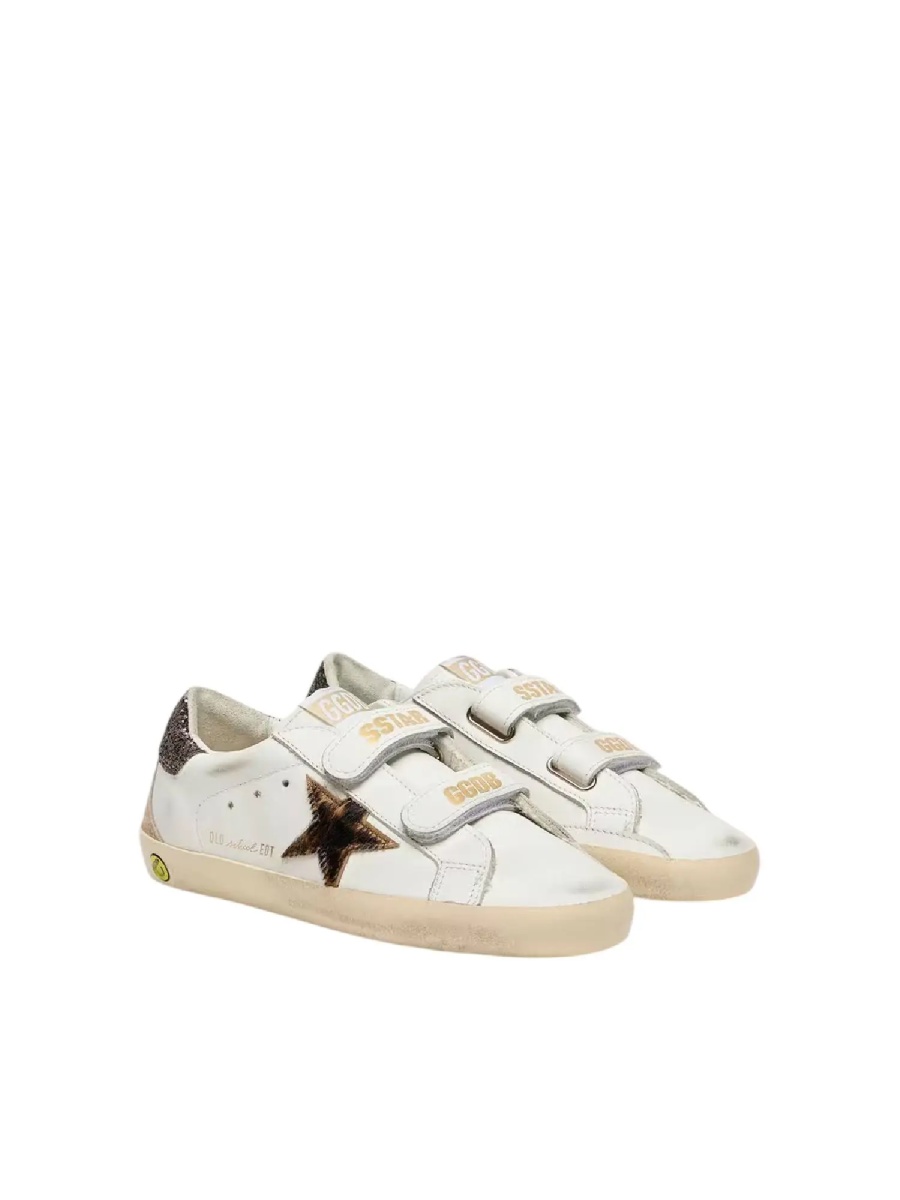 Sneakers SNEAKERS OLD SCHOOL LEATHER UPPER TONGUE AND STRAP HORSY STAR SUEDE SPUR GLITTER HEEL WHITE/LEOPARD/BEIGE/BROWN - Img 2