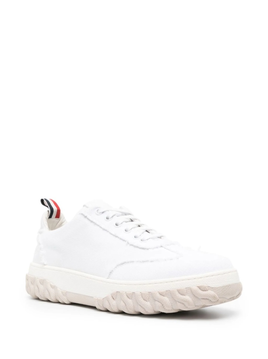 Sneakers Thom Browne albi din bumbac - Img 2
