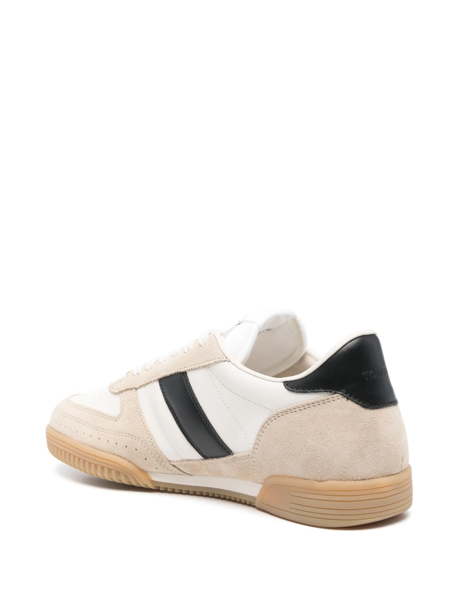 Sneakers Tom Ford albi din polyester si bos taurus - Img 3