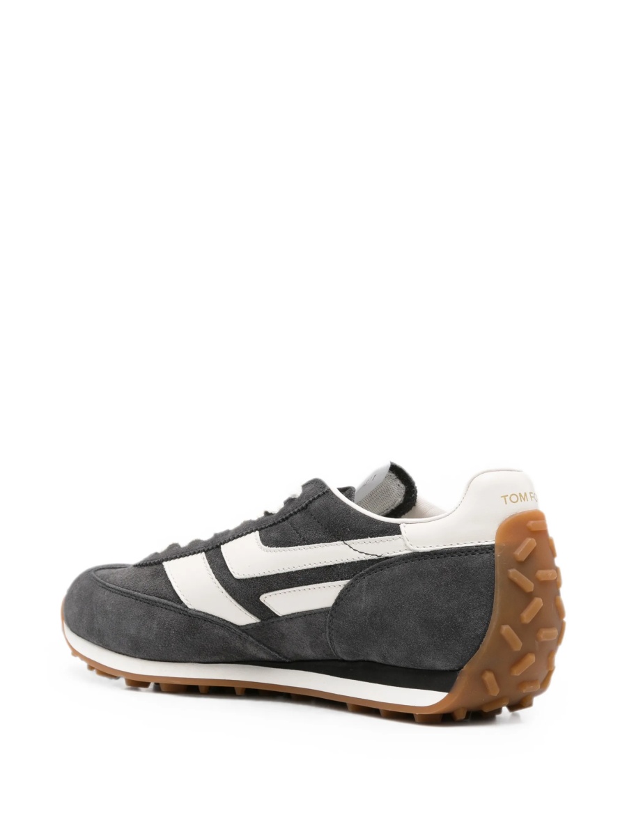 Sneakers Tom Ford gri din piele - Img 3