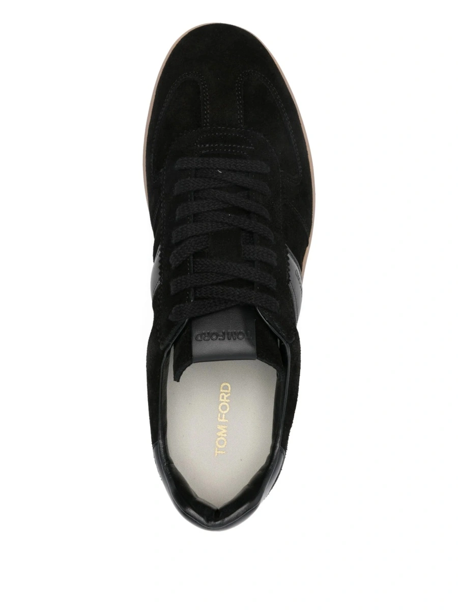 Sneakers Tom Ford negri din piele intoarsa si piele - Img 4