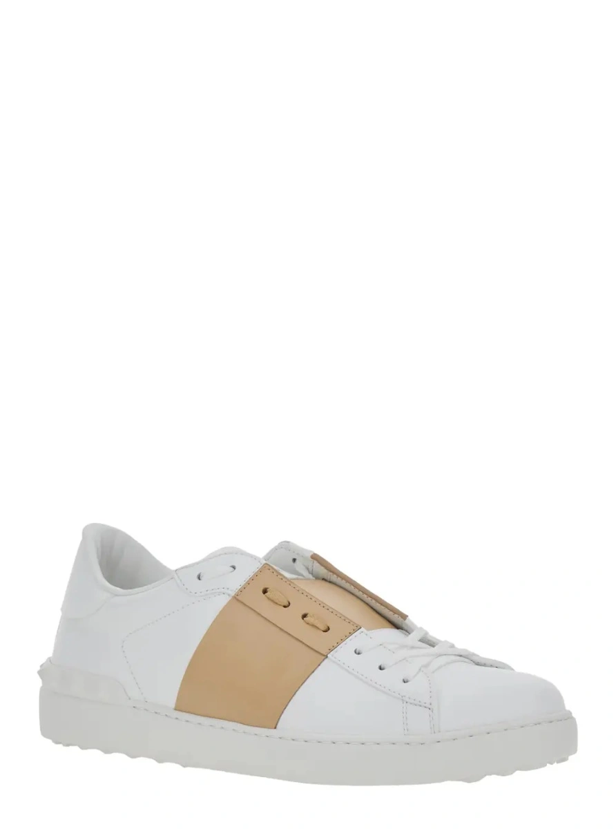 Sneakers Valentino Garavani albi din piele 'Open' - Img 2