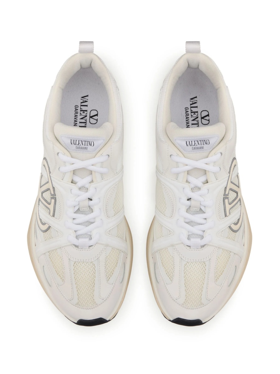 Sneakers Valentino Garavani albi din piele si plasa - Img 4