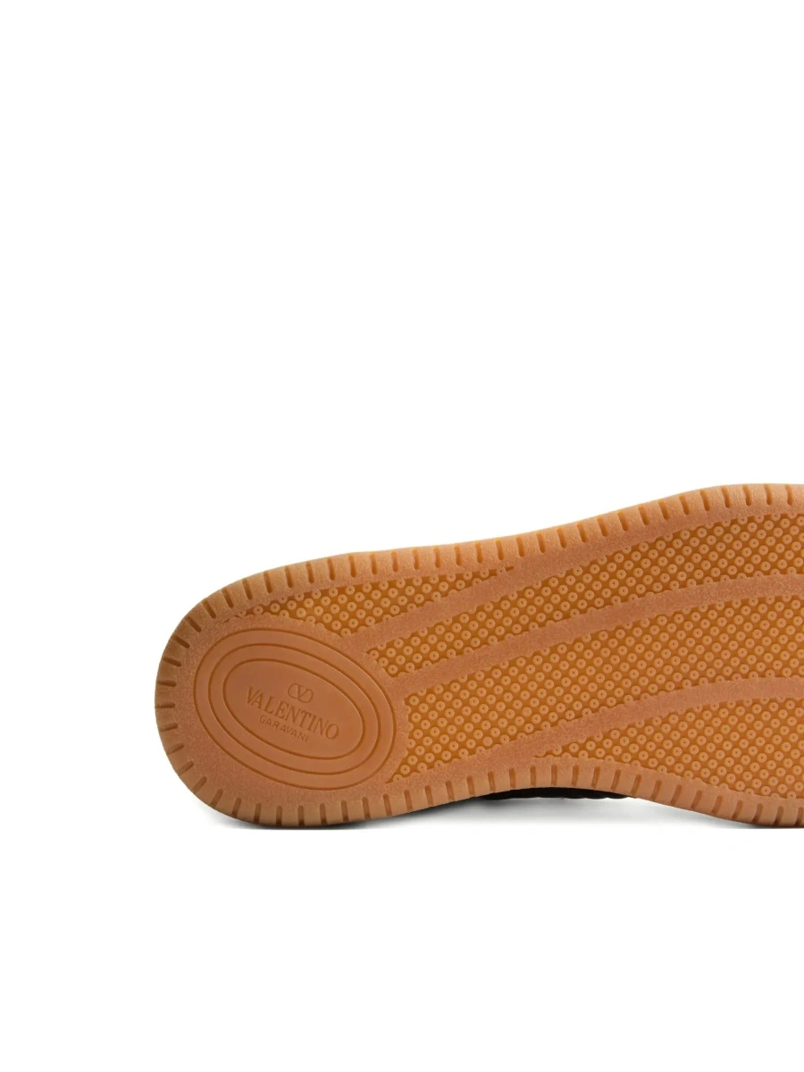 Sneakers Valentino Garavani bej din piele si material textil - Img 7