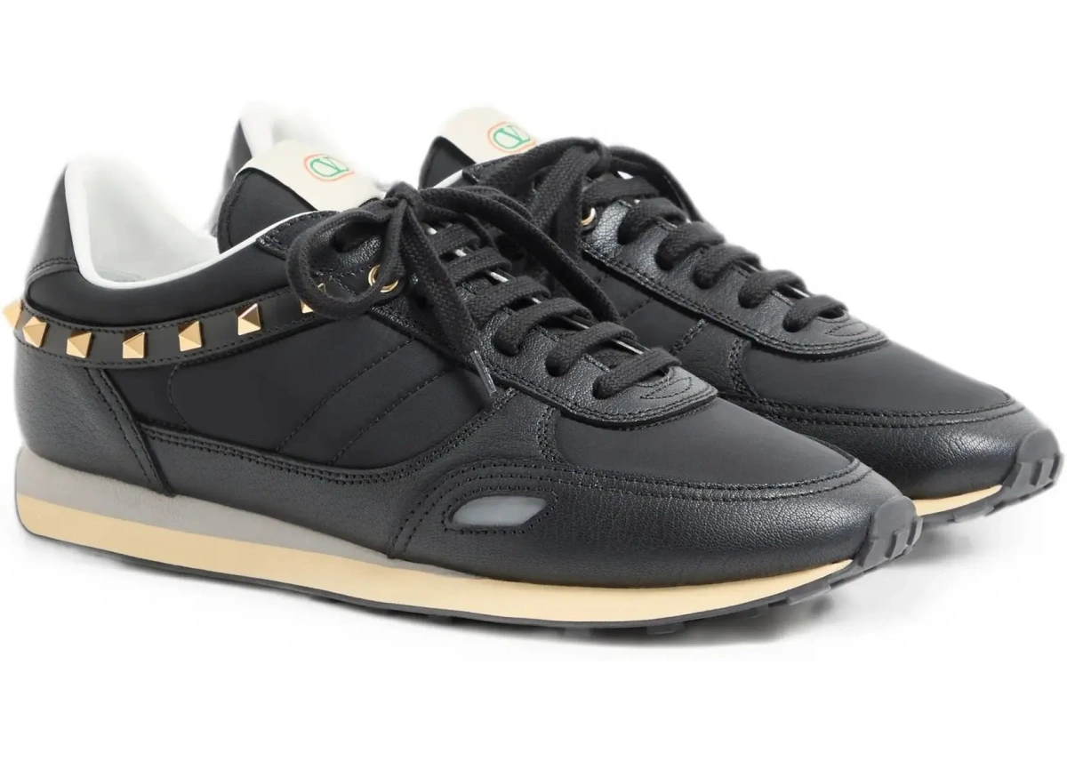 Sneakers Valentino Garavani negri din piele si nylon - Img 5