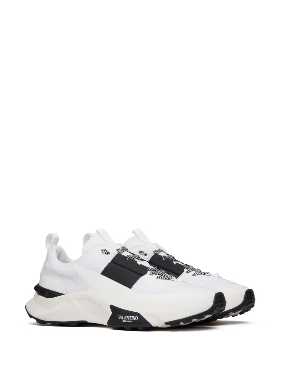 Sneakers Valentino Garavani Rockstud albi din piele si vascoza - Img 6