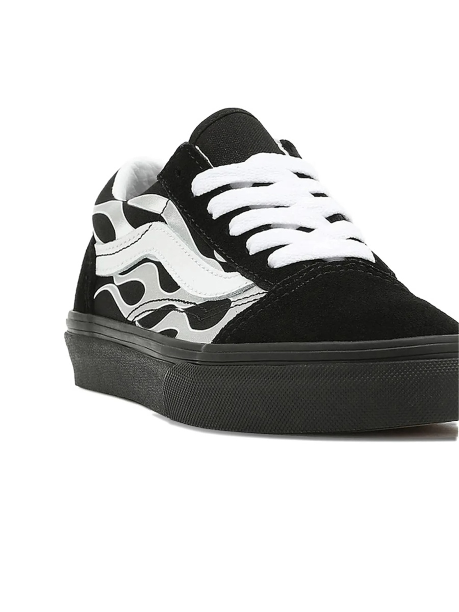 Sneakers Vans negri din piele si material textil - Img 3