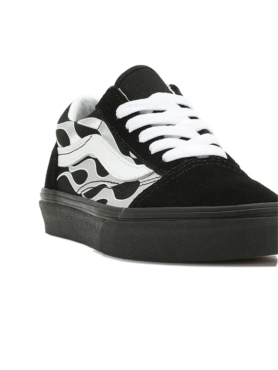 Sneakers Vans negri din piele si material textil - Img 3