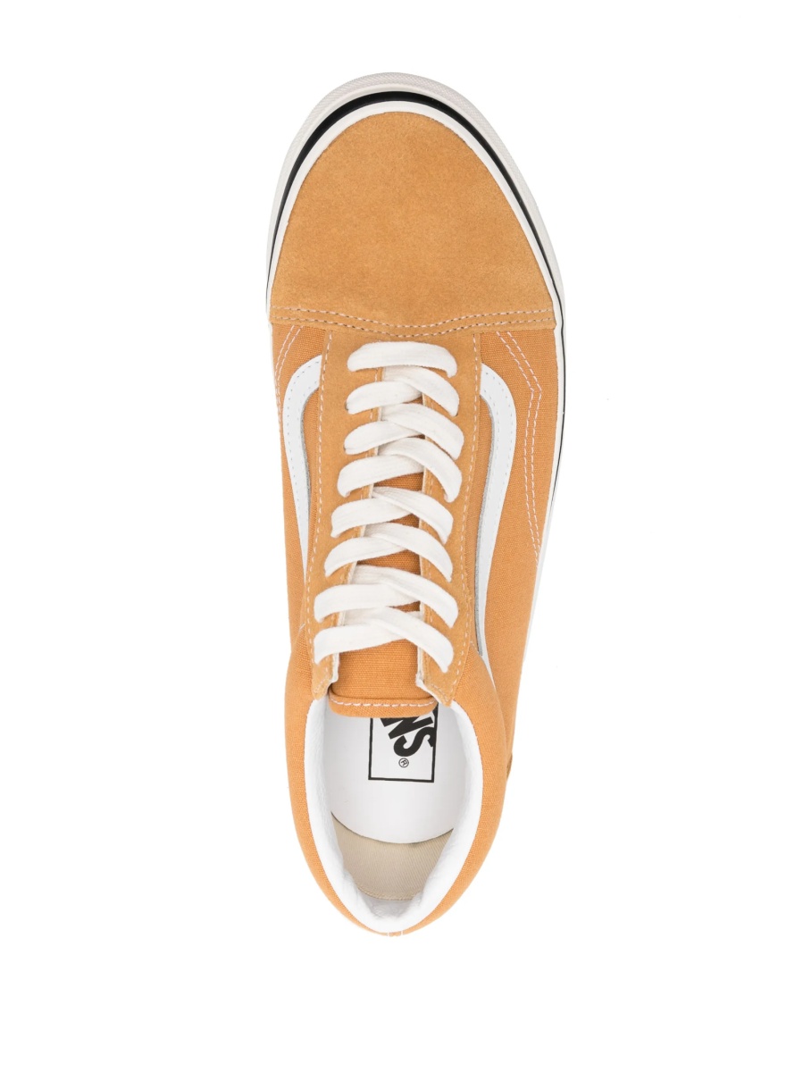 Sneakers Vans Old Skool galbeni din material textil si piele intoarsa - Img 4