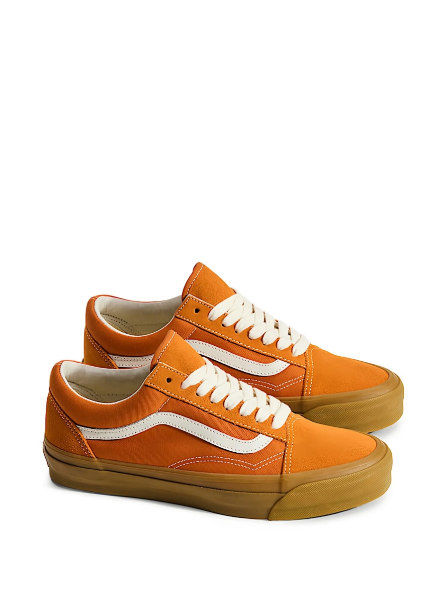 Sneakers Vans Old Skool portocalii din material textil si piele intoarsa - Img 2
