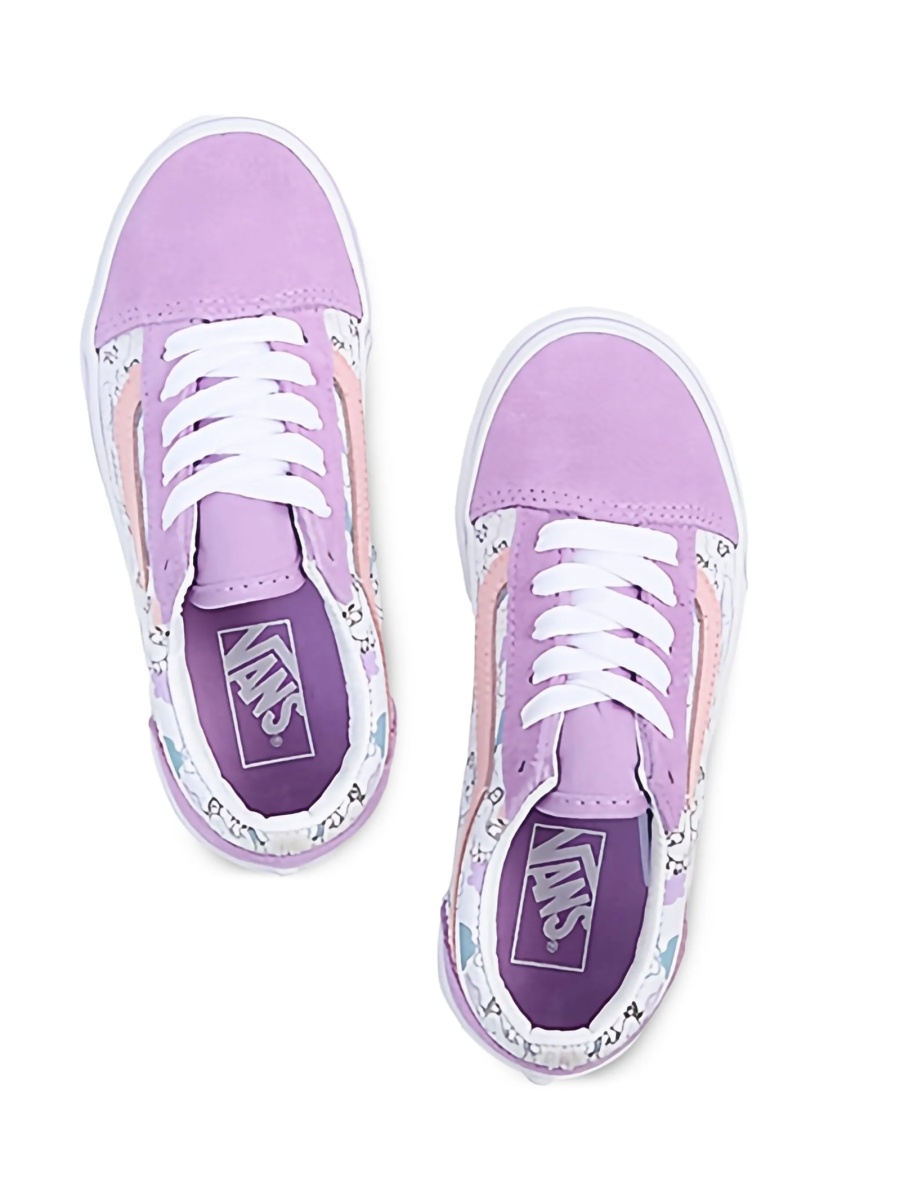 Sneakers Vans violet din material textil si piele - Img 4
