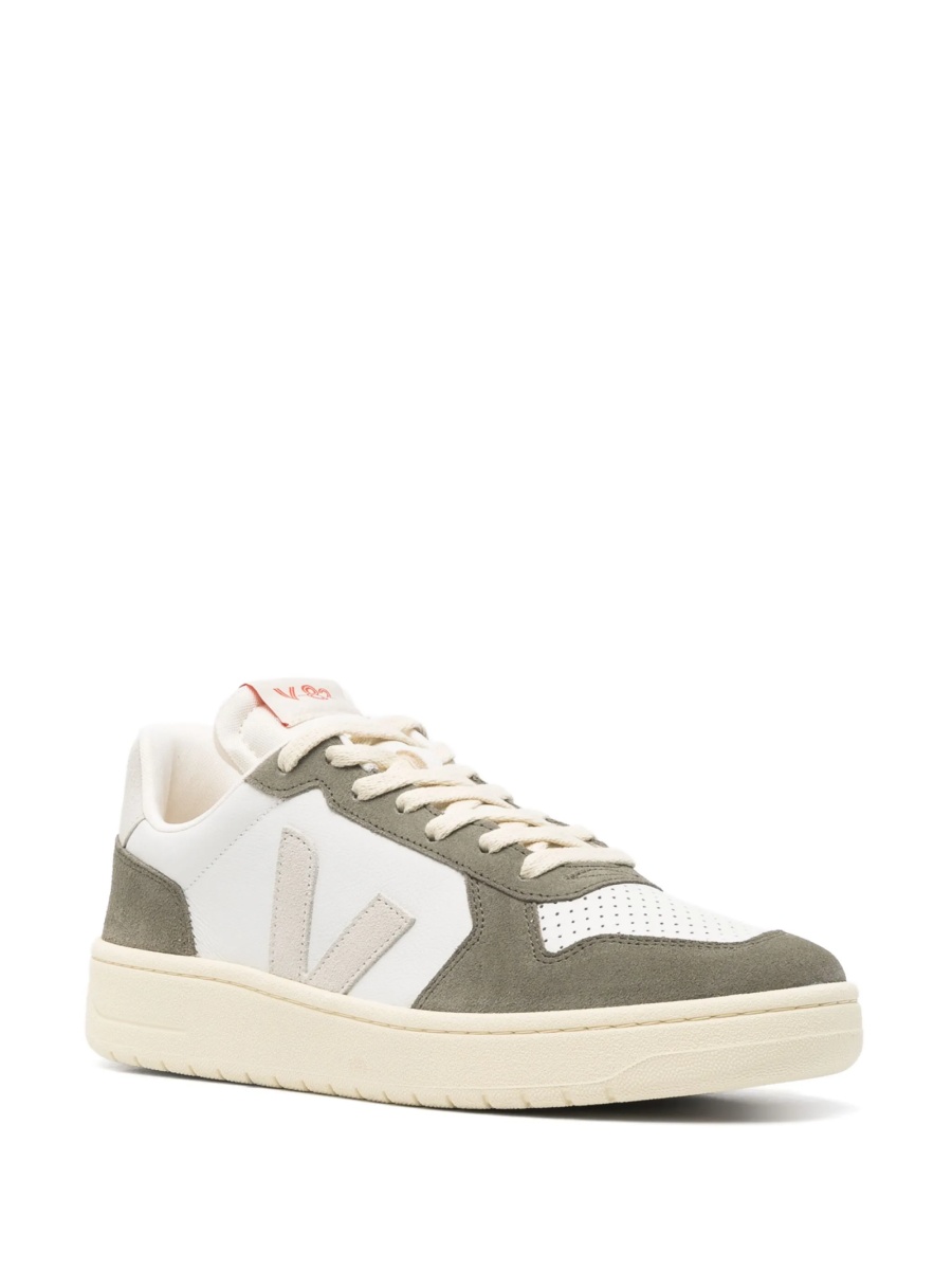 Sneakers VEJA albi din piele si material textil - Img 2