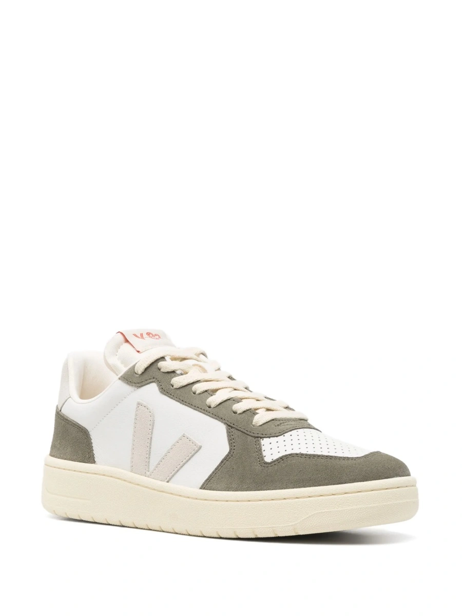 Sneakers VEJA albi din piele si material textil - Img 2