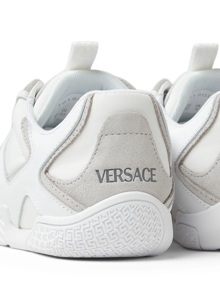 Sneakers Versace albi din piele si nylon - Img 5