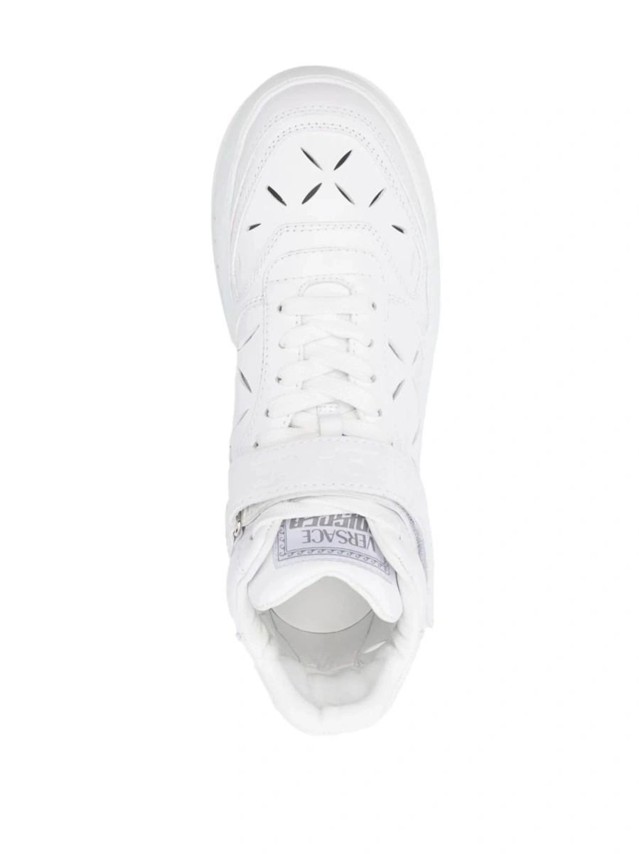 Sneakers Versace albi din piele - Img 4