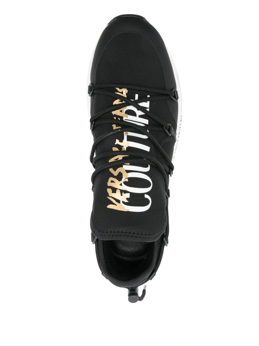 Sneakers Versace Jeans Couture negri din material textil si poliuretan - Img 4