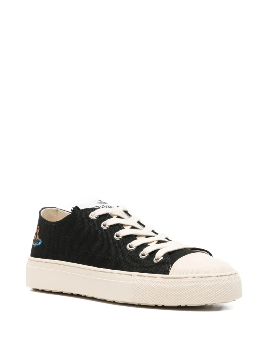 Sneakers Vivienne Westwood negri din material textil - Img 2