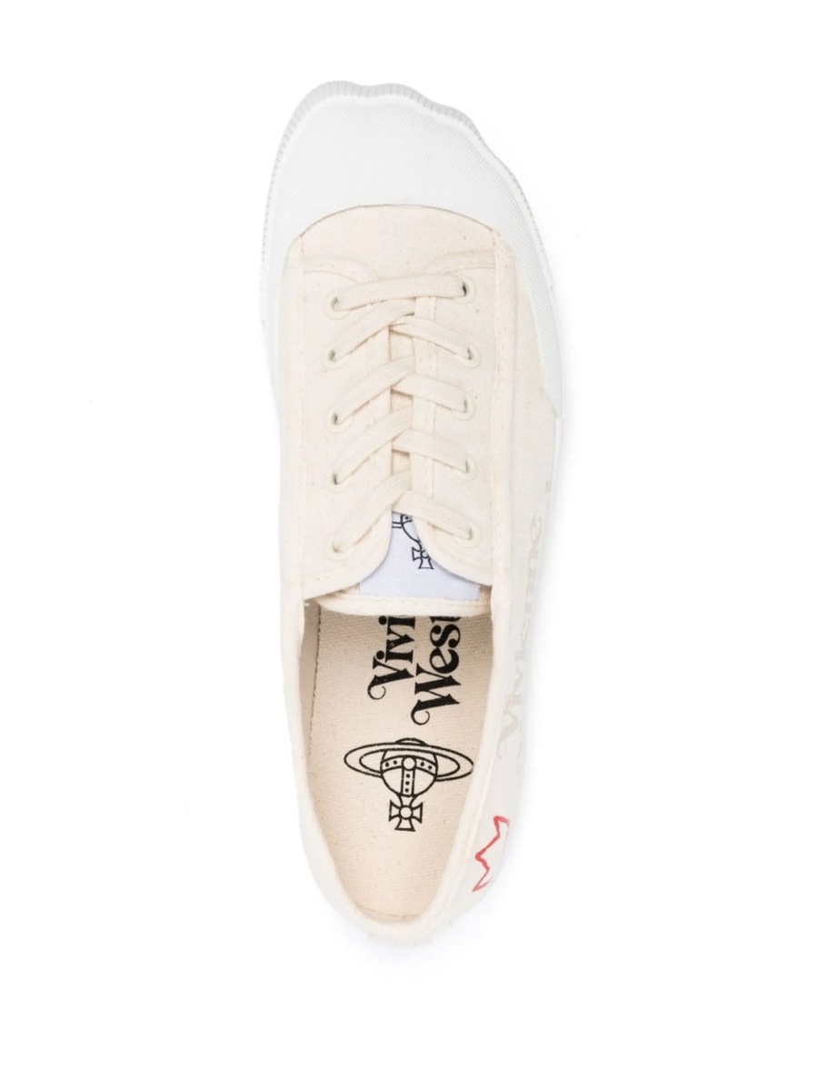 Sneakers Vivienne Westwood neutri din material textil - Img 4