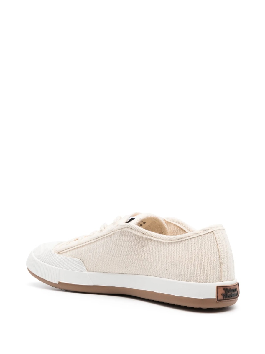 Sneakers Vivienne Westwood neutri din material textil - Img 3