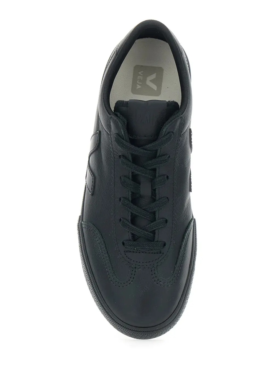 Sneakers 'Volley' Black Low Top Sneakers with Embossed Logo on the Side and Logo Lettering on the Rear in Leather Unisex - Img 4