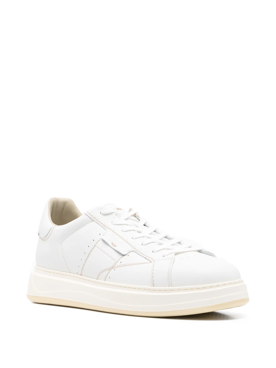 Sneakers Woolrich albi din piele - Img 2