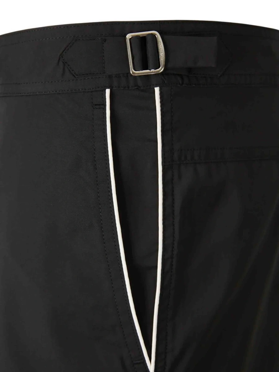 Sorturi Black Swim Shorts with Side Buckled Strap Details in Tech Fabric Man - Img 6
