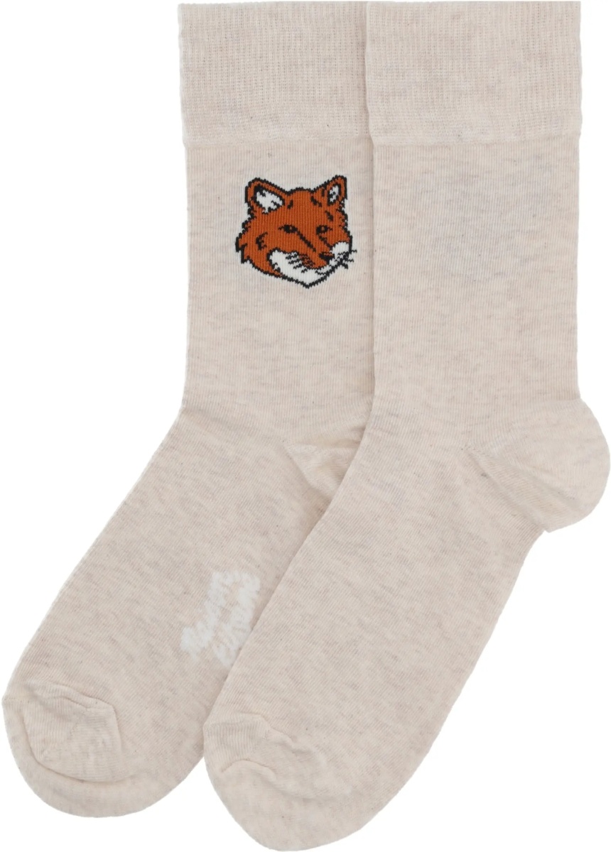 Sosete MAISON KITSUNÉ Calzini "Fox Head" Con Logo - Img 2