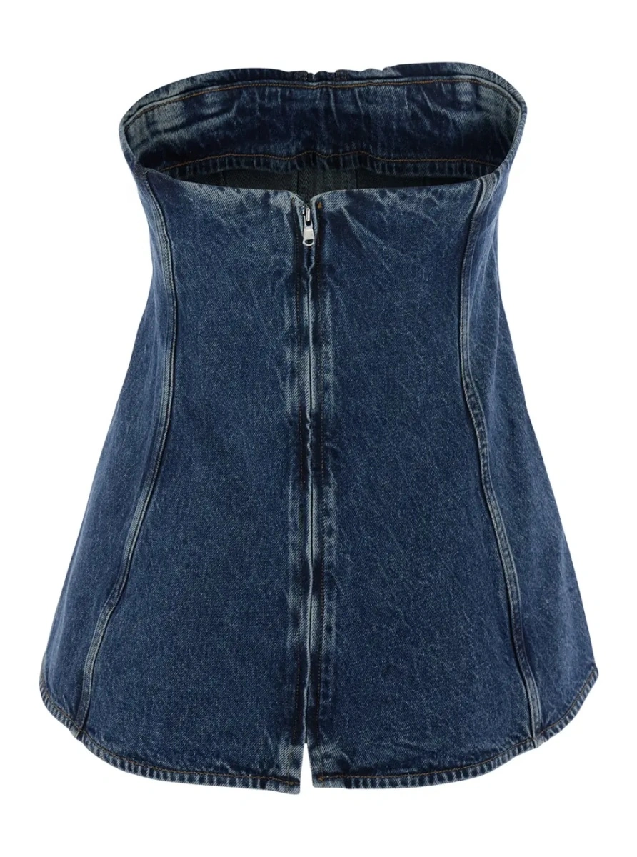 Top AGOLDE albastru din denim - Img 2