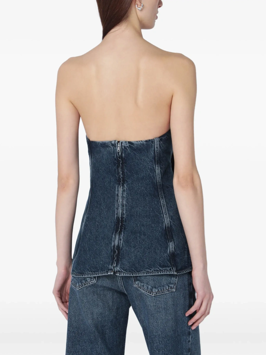 Top AGOLDE albastru din denim - Img 5