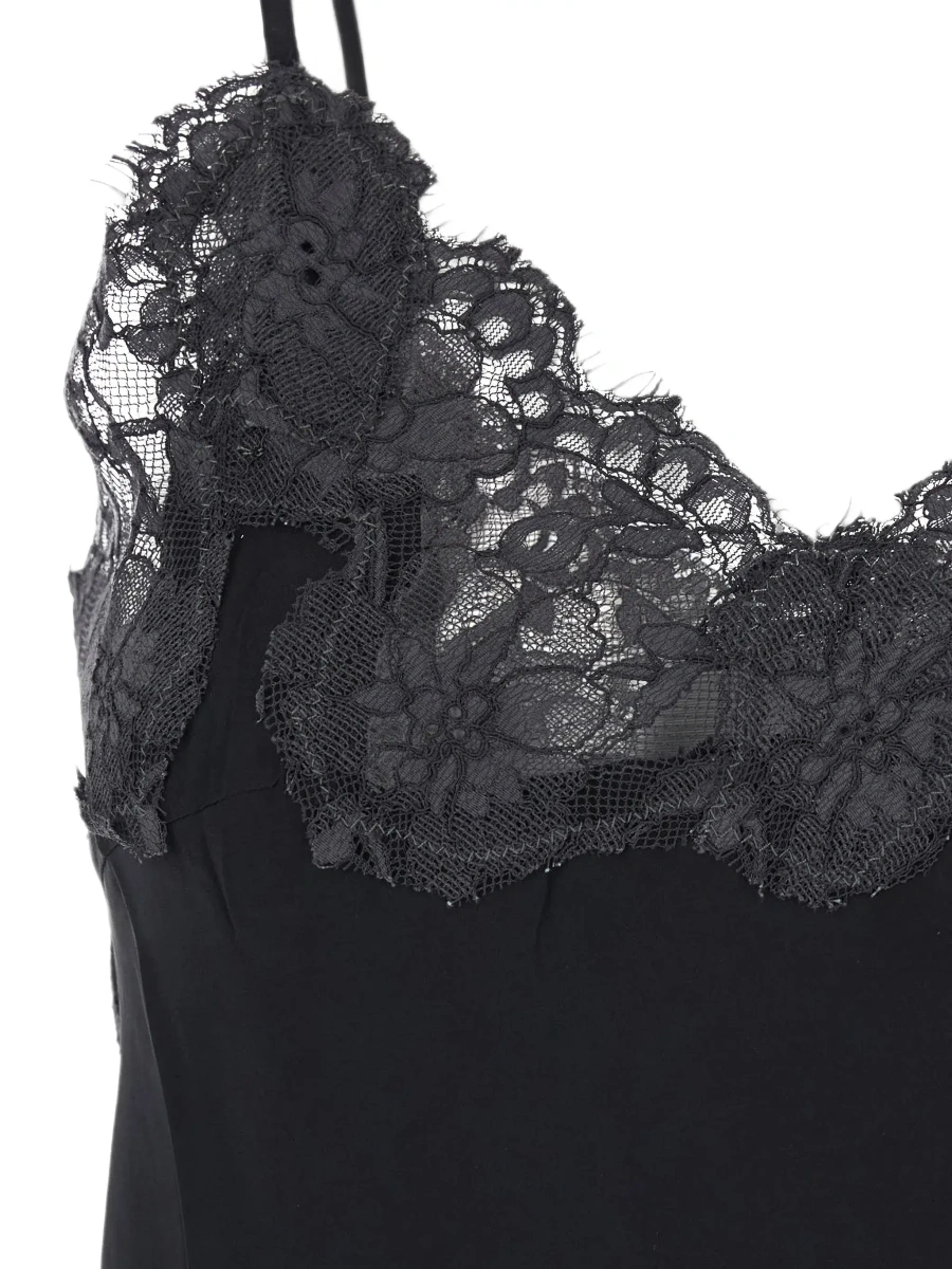 Top GOLD HAWK negru din satin - Img 5