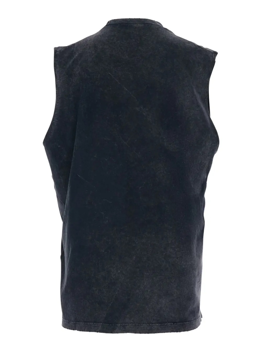 Topuri 'D2 x Magliano' Black Crew Neck Top with Logo Lettering and Front Print in Cotton Man - Img 2