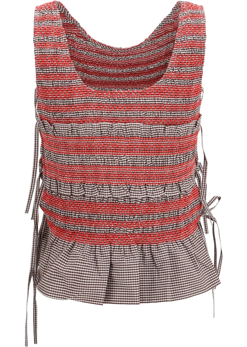 Topuri Elastic printed Top with ruching and side ties - Img 2
