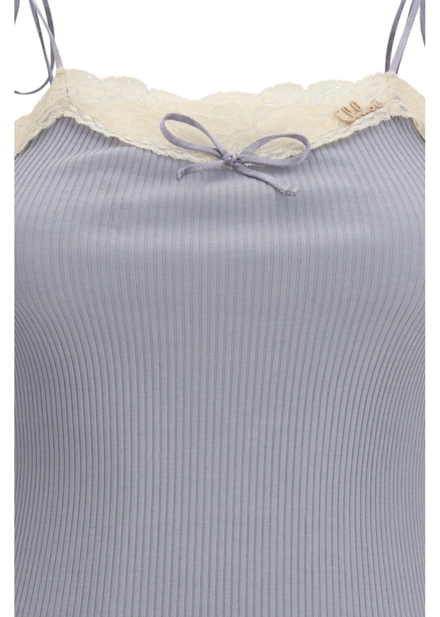 Topuri Jersey and lace thin strap Top - Img 3