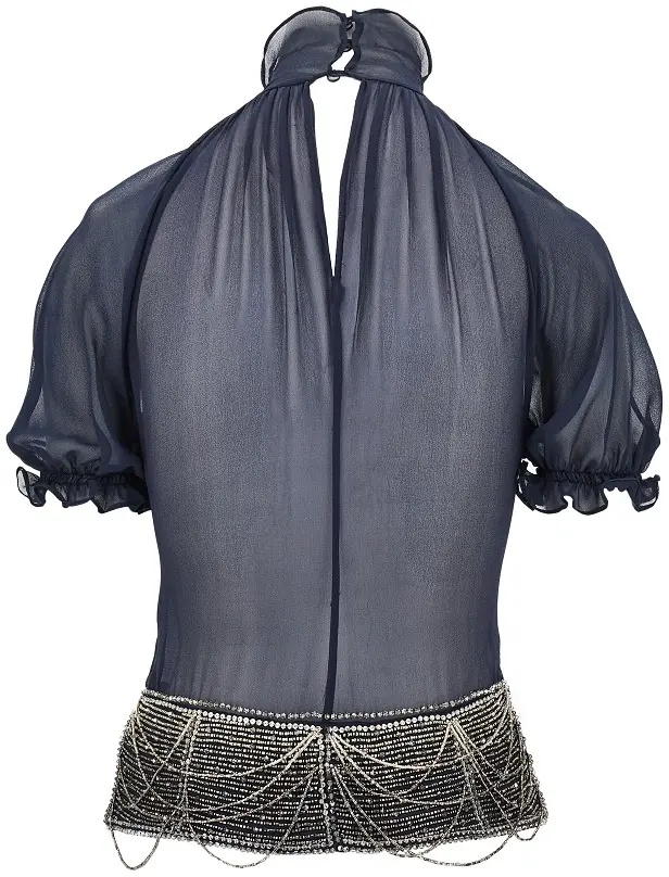 Topuri Silk georgette top with beads - Img 3