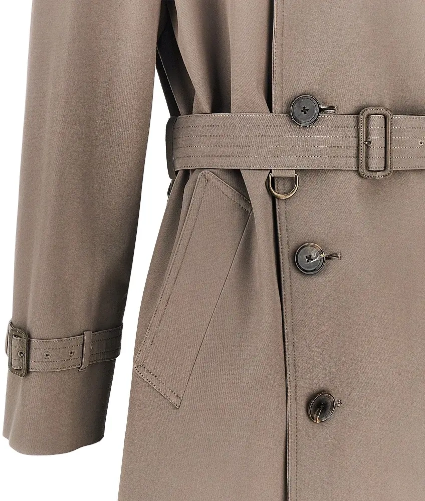 Trenciuri Cotton double-breasted long trench-coat - Img 2